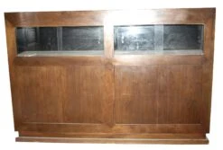 Vintage 8 Ft. Walnut Showcase With Front Cabinets