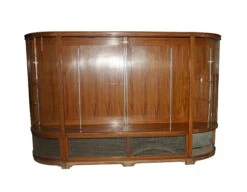 Vintage Walnut Commercial Curved Showcase