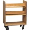 Wheeled Solid Oak Book Shelf Library Cart 2 Wheeled Solid Oak Book Shelf Library Cart -OGT Sale Store commercial furniture wheeled solid oak book shelf library cart n239924