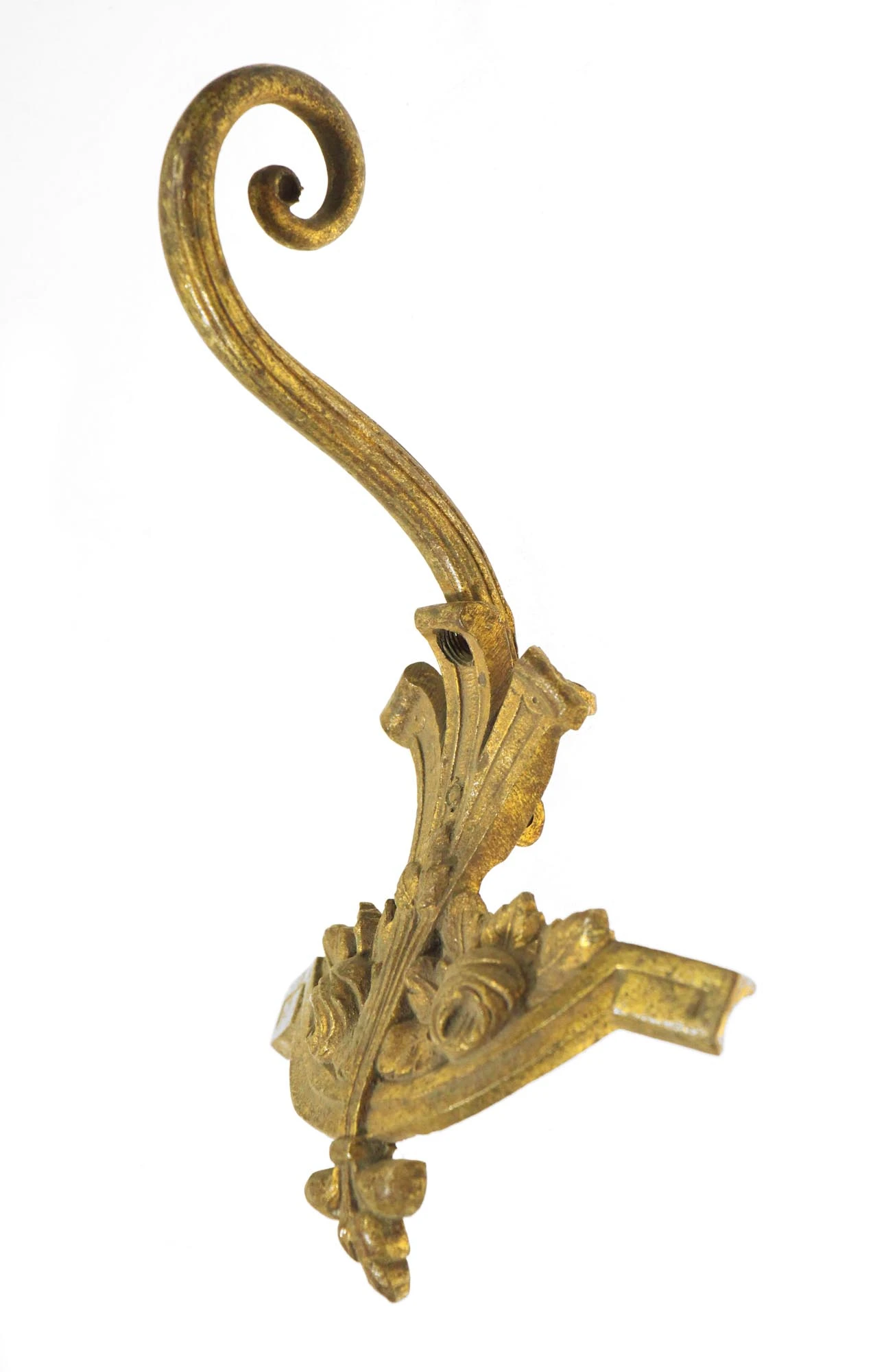 Antique Brass Rose Curled Top Curtain Sash Holder 5 Antique Brass Rose Curled Top Curtain Sash Holder - Image 3