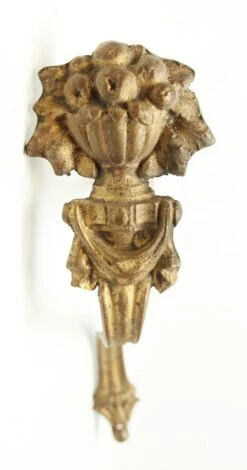 Set Of Antique French Gilded Floral Curtain Tie Backs 11 Set Of Antique French Gilded Floral Curtain Tie Backs -OGT Sale Store curtain hardware for sale n248907