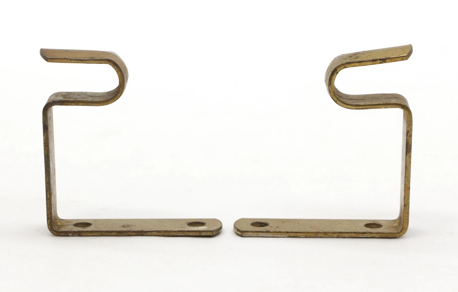 Vintage 2.125 In. Brass Steel Curtain Rod Brackets 5 Vintage 2.125 In. Brass Steel Curtain Rod Brackets - Image 3