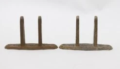 Pair Of Black Cast Iron Victorian Swing Arm Curtain Rod Brackets