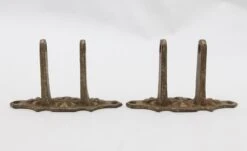 Pair Of Cross Cast Iron Swing Arm Curtain Rod Brackets