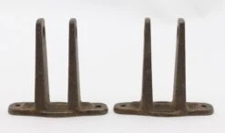 Pair Of Textured Cast Iron Swing Arm Curtain Rod Brackets