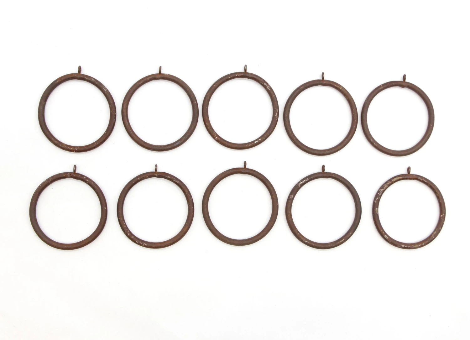 Set Of 10 Bronze Finish Wrought Iron Curtain Rings 4 Set Of 10 Bronze Finish Wrought Iron Curtain Rings - Image 2