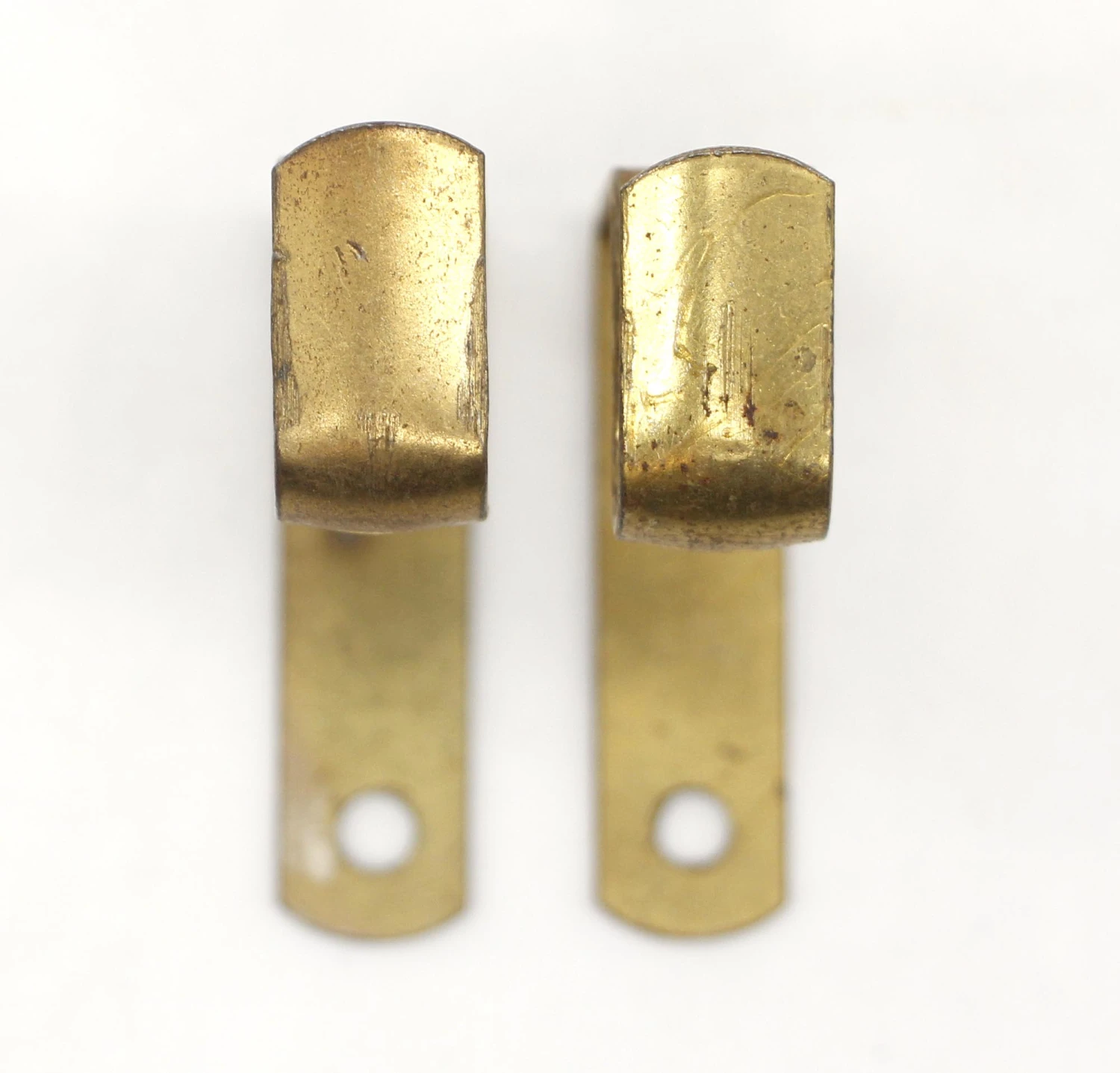 Vintage 2.125 In. Brass Steel Curtain Rod Brackets 4 Vintage 2.125 In. Brass Steel Curtain Rod Brackets - Image 2