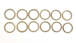 Set Of 12 Vintage European 3 In. Brass Curtain Rings