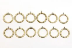 Set Of 12 Vintage Polished Brass Curtain Rings