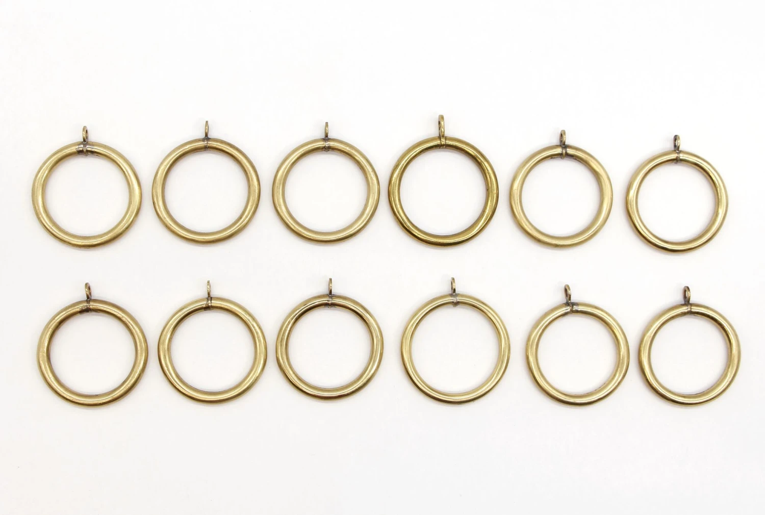 Set Of 12 Vintage Polished Brass Curtain Rings 3 Set Of 12 Vintage Polished Brass Curtain Rings