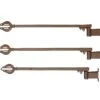 Set Of 3 Kirsch Steel Window Swing Arm Curtain Drape Holders