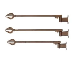 Set Of 3 Kirsch Steel Window Swing Arm Curtain Drape Holders