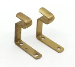 Vintage 2.125 In. Brass Steel Curtain Rod Brackets