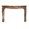 18th Century Louis XV Mantel With Hand Carved Rouge Royale Brown Marble