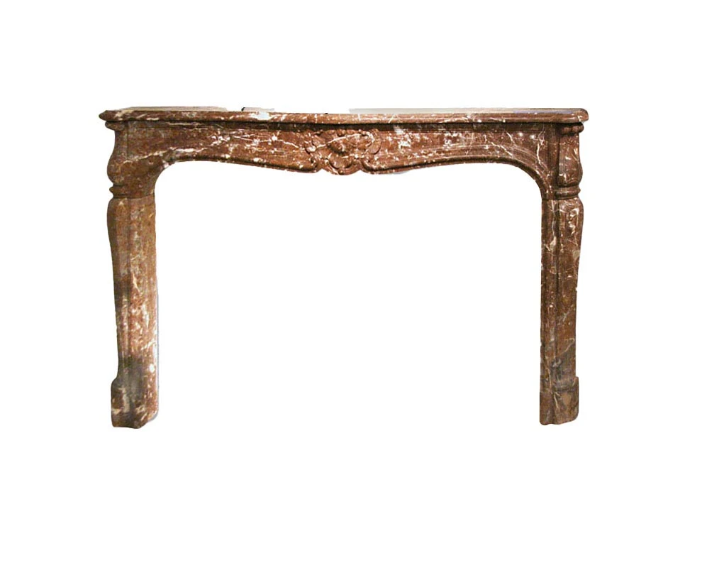 18th Century Louis XV Mantel With Hand Carved Rouge Royale Brown Marble 3 18th Century Louis XV Mantel With Hand Carved Rouge Royale Brown Marble