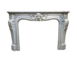 19th Century Louis XIV Style Gray Marble Mantel