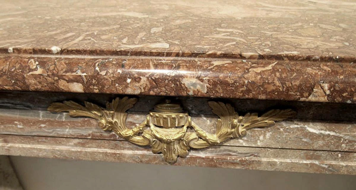 Red Veined French Bronze & Marble Mantel 4 Red Veined French Bronze & Marble Mantel - Image 2