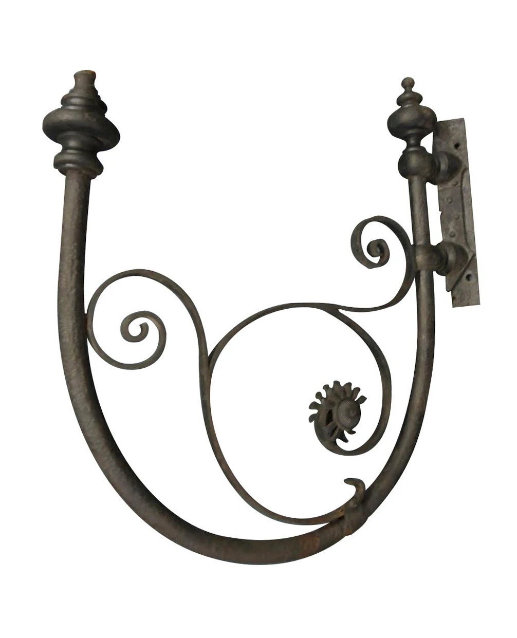 Heavy Black Wrought Iron Sign Bracket 3 Heavy Black Wrought Iron Sign Bracket