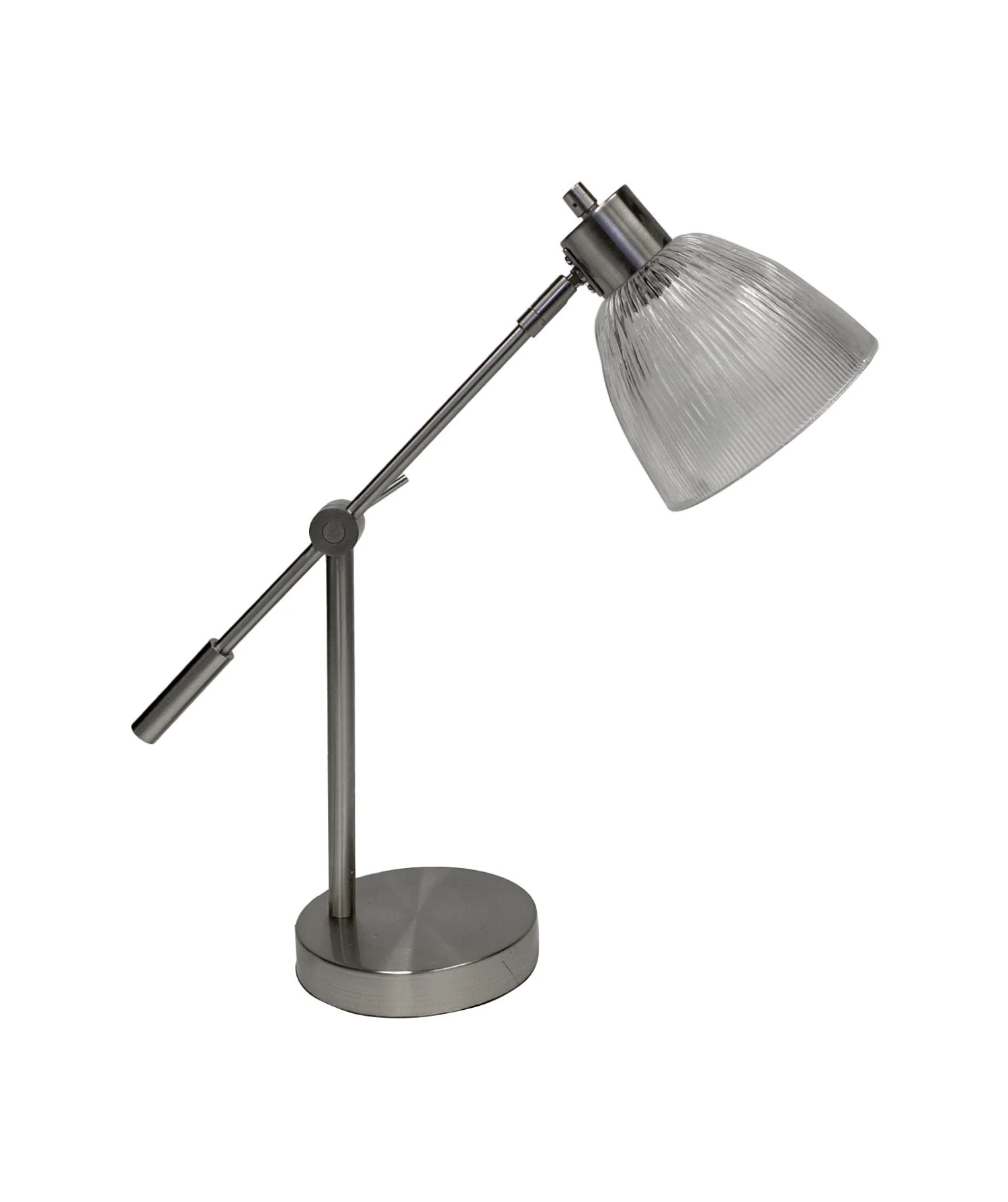 Brushed Nickel Adjustable Desk Lamp With Prism Glass Shade 3 Brushed Nickel Adjustable Desk Lamp With Prism Glass Shade