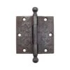 Antique 3.5 X 3.5 Steel Ornate Eastlake Ball Tip Butt Door Hinge