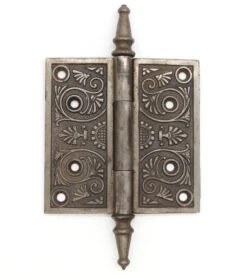 Antique 4.375 X 4.375 Victorian Cast Iron Steeple Tip Door Hinge