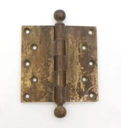 Antique 5 X 5 Brass Ball Tip Butt Door Hinge