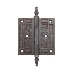 Antique Cast Iron 3.5 X 3.5 Victorian Steeple Tip Butt Door Hinge