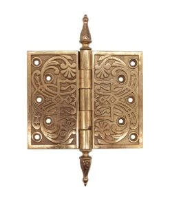 Antique Victorian 6 X 5 Bronze Steeple Tip Butt Door Hinge
