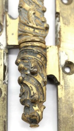 Antique Gold Gilded Neoclassical Olive Paumelle 8 X 3 Door Hinge -OGT Sale Store door hinges for sale l198554