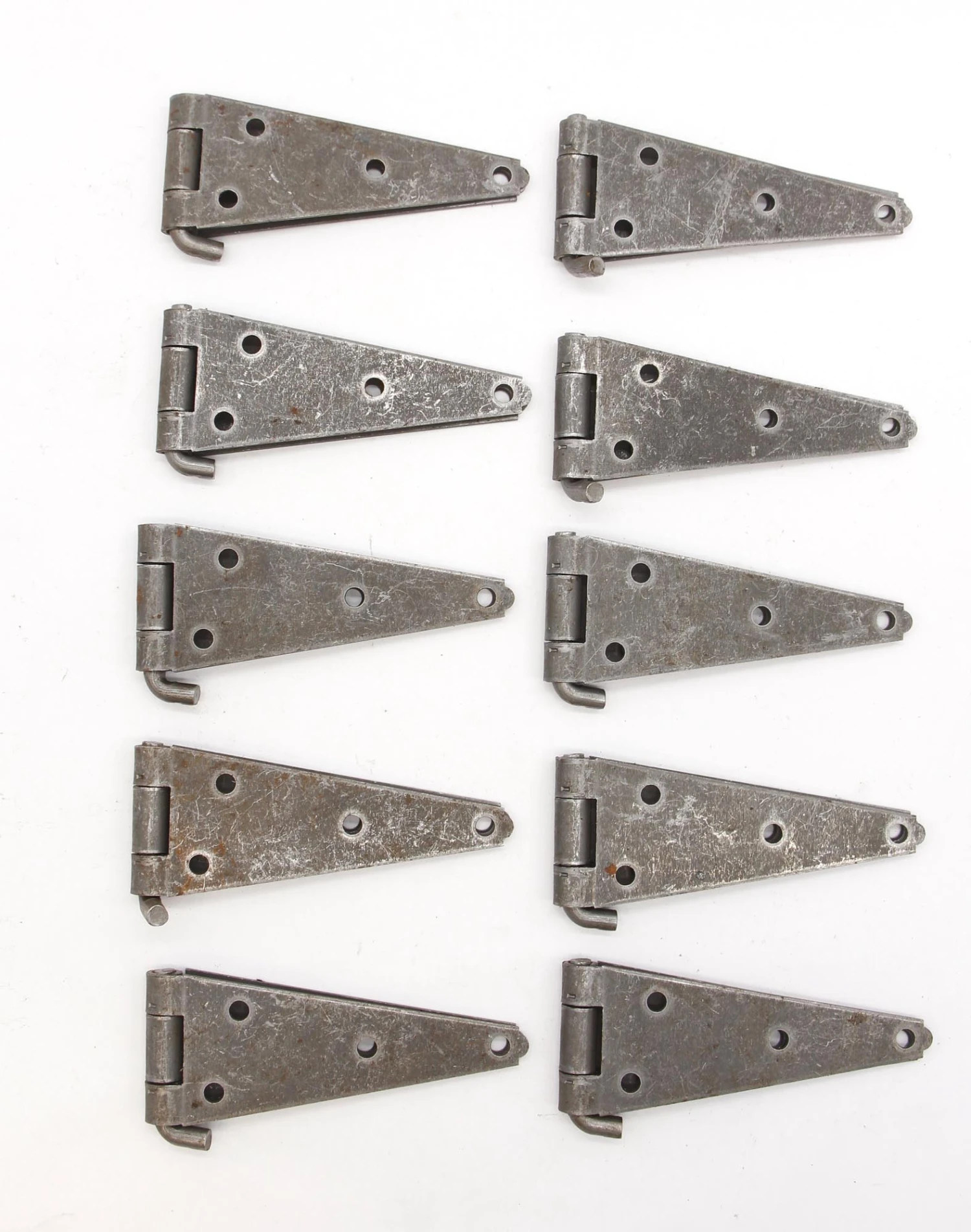 Set Of 10 Vintage 11.25 X 2.25 Steel Double Strap Hinges 5 Set Of 10 Vintage 11.25 X 2.25 Steel Double Strap Hinges - Image 3