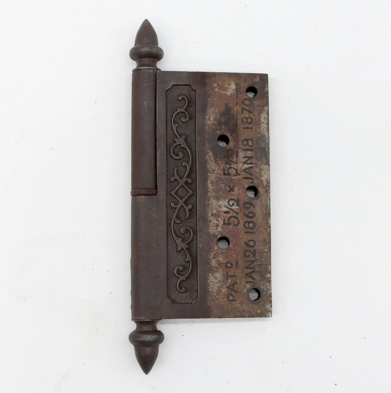 Antique Victorian 5.5 X 5.5 Cast Iron Lift Off Door Hinge 5 Antique Victorian 5.5 X 5.5 Cast Iron Lift Off Door Hinge - Image 3