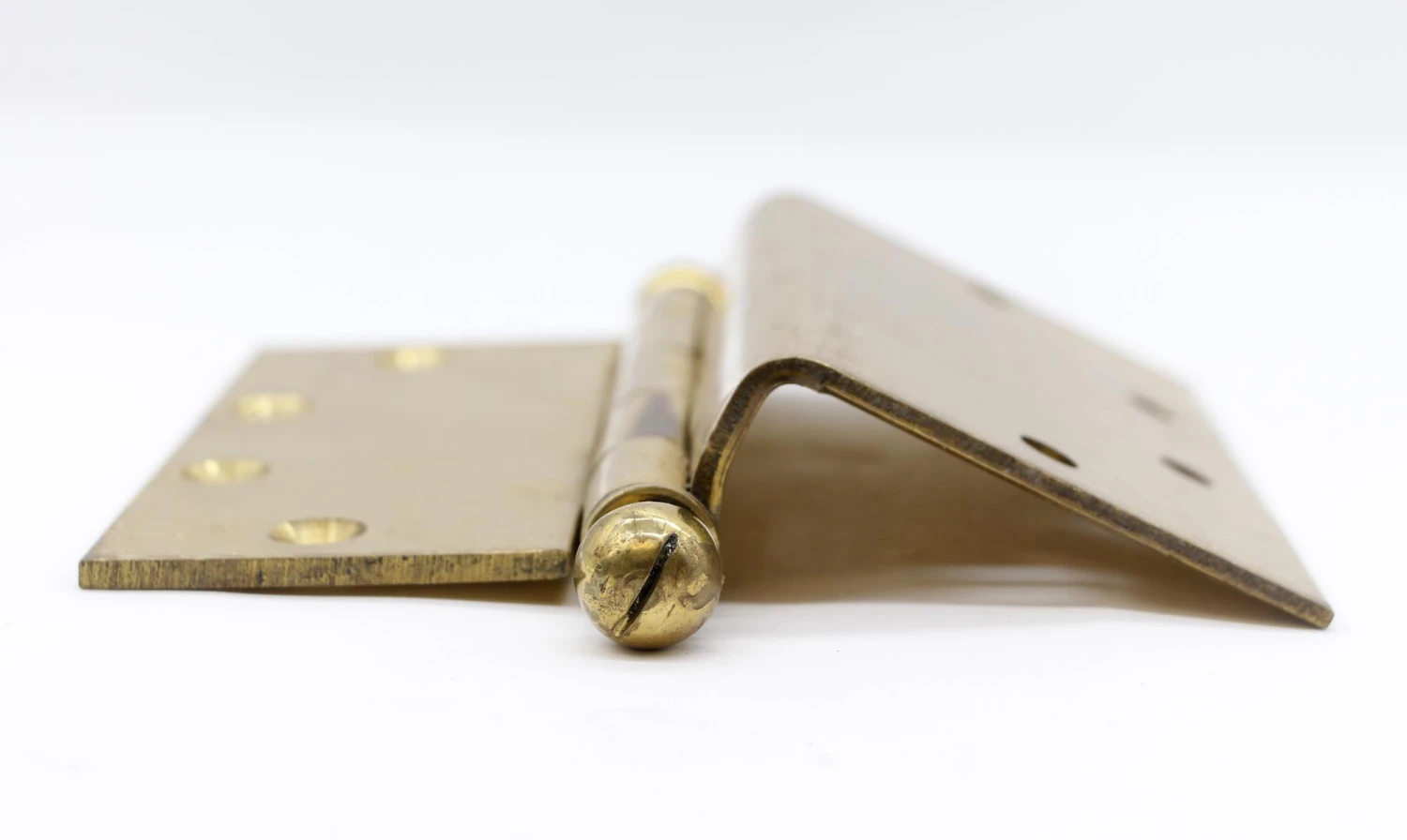 Vintage Polished Brass Lawrence 5.5 X 5 Offset Door Hinges 5 Vintage Polished Brass Lawrence 5.5 X 5 Offset Door Hinges - Image 3