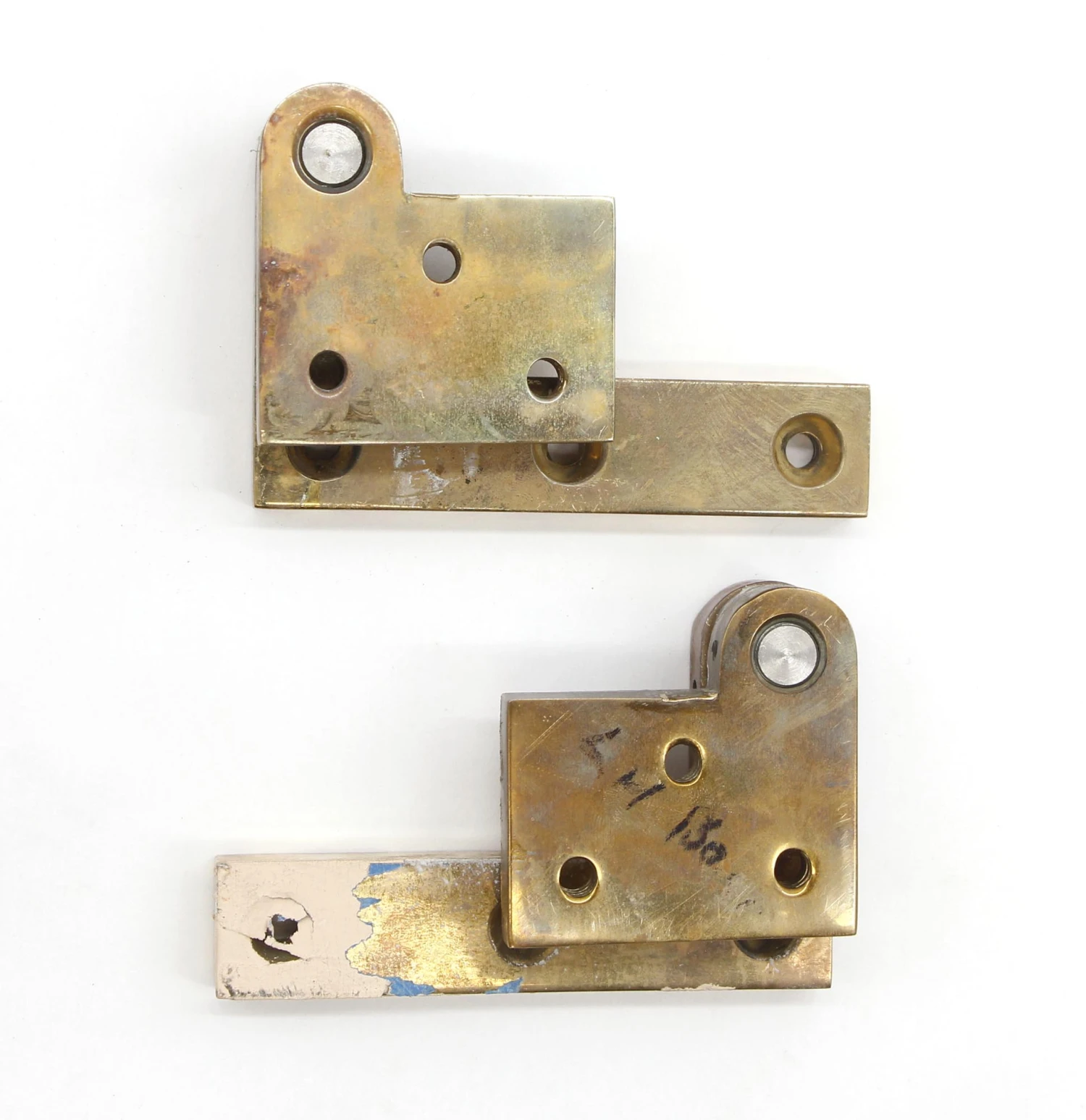 Pair Of 3 In. Polished Brass Left Swinging Door Pivot Hinges 5 Pair Of 3 In. Polished Brass Left Swinging Door Pivot Hinges - Image 3