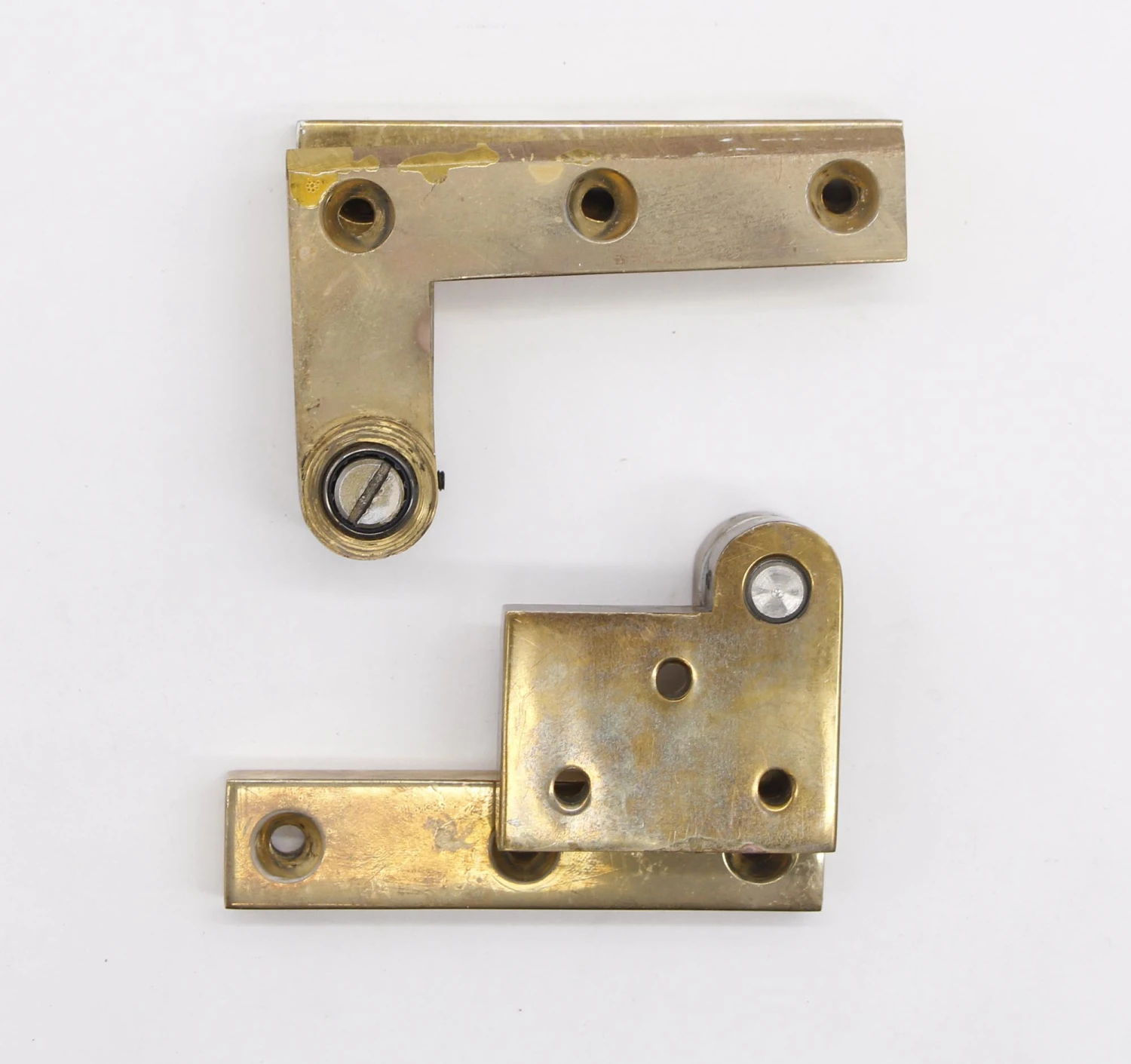 Pair Of 3 In. Left Polished Brass Swinging Door Pivot Hinges 5 Pair Of 3 In. Left Polished Brass Swinging Door Pivot Hinges - Image 3