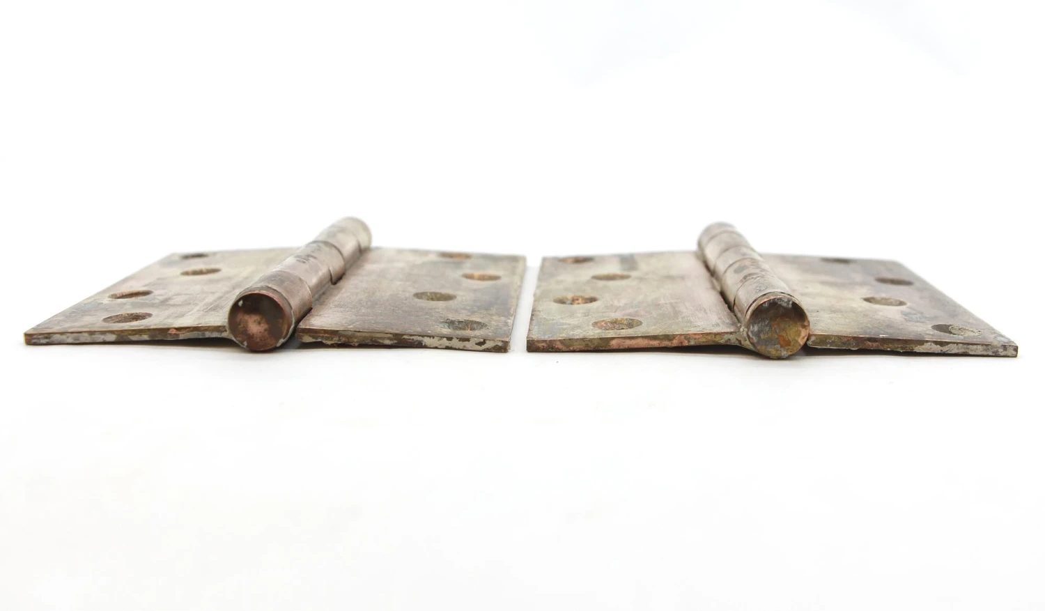 Pair Of Vintage 4 X 4 Brass Finish Steel Door Hinges 5 Pair Of Vintage 4 X 4 Brass Finish Steel Door Hinges - Image 3