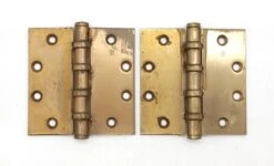 Hager Pair Of Brass Plated Ball Bearing Door Hinges