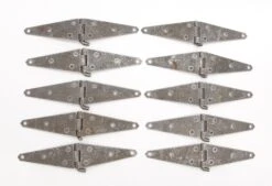 Set Of 10 Vintage 11.25 X 2.25 Steel Double Strap Hinges 6 Set Of 10 Vintage 11.25 X 2.25 Steel Double Strap Hinges -OGT Sale Store door hinges p264213s