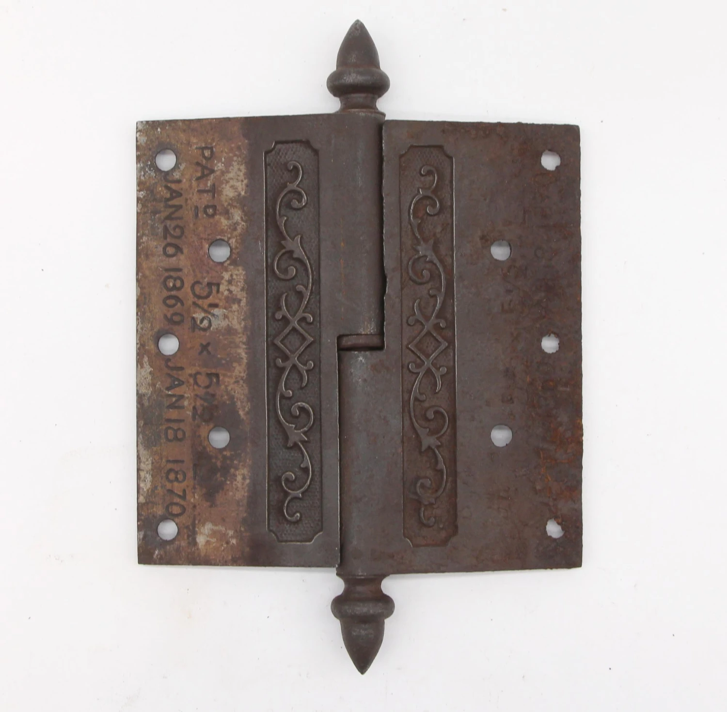 Antique Victorian 5.5 X 5.5 Cast Iron Lift Off Door Hinge 4 Antique Victorian 5.5 X 5.5 Cast Iron Lift Off Door Hinge - Image 2