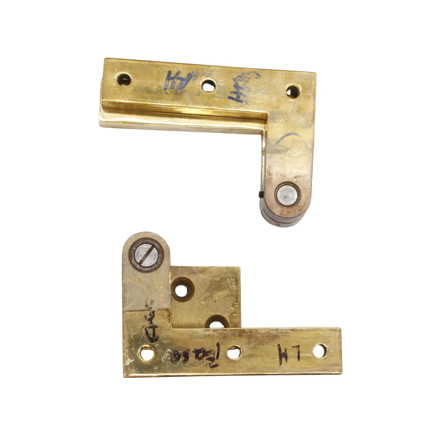 Pair Of 3 In. Left Polished Brass Swinging Door Pivot Hinges 3 Pair Of 3 In. Left Polished Brass Swinging Door Pivot Hinges