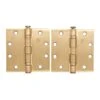 Pair Of 4.5 X 4.5 Ball Bearing Brushed Brass Butt Door Hinges -OGT Sale Store door hinges pair of 45 x 45 ball bearing brushed brass butt door hinges q285703