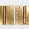 Pair Of 5 X 5 In. Brass Ball Bearing Hospital Door Hinges