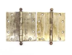 Pair Of 5 X 5 Russell & Erwin Brass Ball Tip Butt Door Hinges