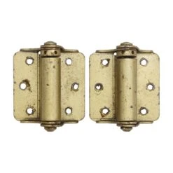 Pair Of Classic Brass Plated Steel Screen Door Spring Hinges