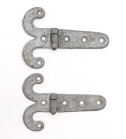 Pair Of Industrial Vintage Steel Strap Door Hinges