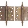 Pair Of Vintage 4.125 X 3.75 Steeple Tip Steel Door Hinges