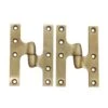 Pair Of Vintage 5 X 3.5 Rixson Brass Right Olive Door Hinges