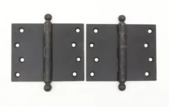 Pair Of Vintage 5 X 4 Black Steel Butt Door Hinges
