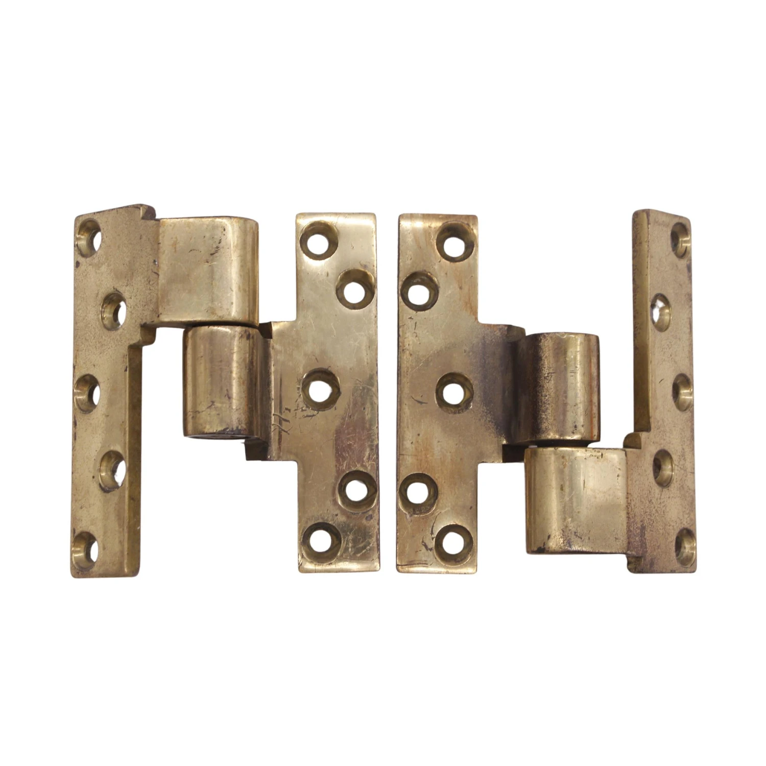 Pair Of Vintage 5 X 4.5 Offset Cast Brass Olive Right Door Hinges 3 Pair Of Vintage 5 X 4.5 Offset Cast Brass Olive Right Door Hinges