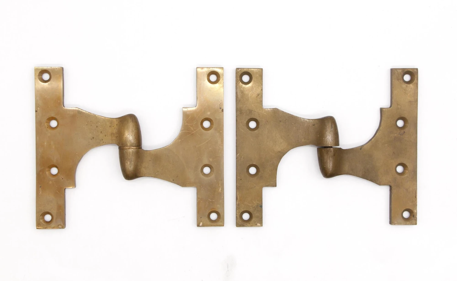 Pair Of Vintage 7 X 6 Corbin Brushed Brass Right Hand Olive Door Hinges 3 Pair Of Vintage 7 X 6 Corbin Brushed Brass Right Hand Olive Door Hinges