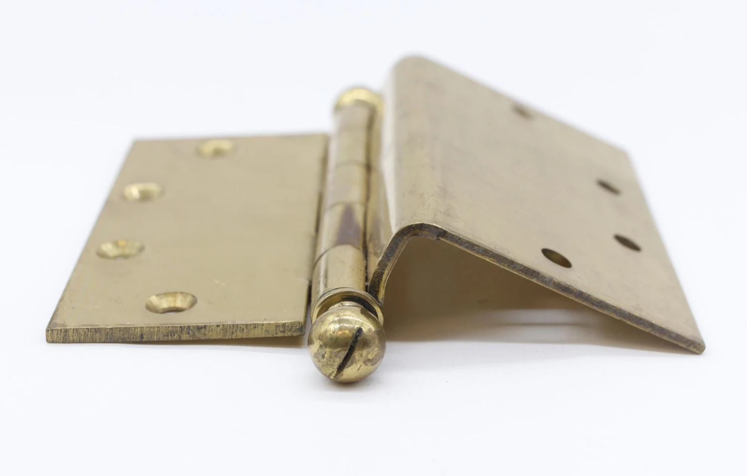 Vintage Polished Brass Lawrence 5.5 X 5 Offset Door Hinges 4 Vintage Polished Brass Lawrence 5.5 X 5 Offset Door Hinges - Image 2